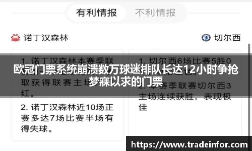 欧冠门票系统崩溃数万球迷排队长达12小时争抢梦寐以求的门票